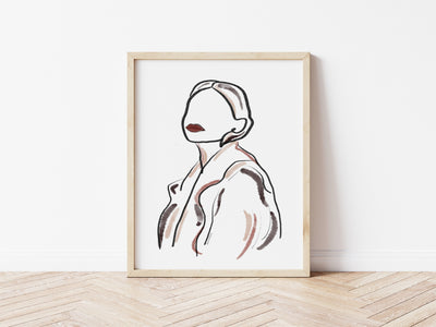 Minimalist Woman Line Art Print
