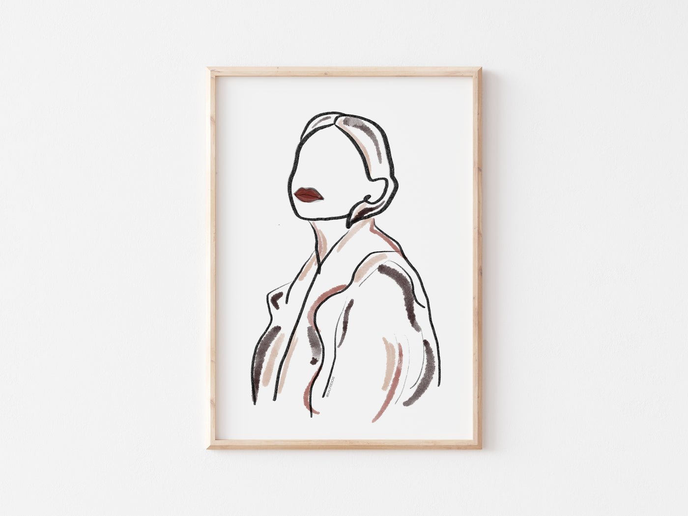 Minimalist Woman Line Art Print